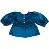 Girls Velour Rowan Top, Midnight Blue - Shirts - 6