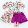 Girls Velour Gianna Skirt, Berry - Skirts - 5