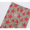 Girls Organic Legging, Green Star - Leggings - 3