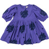 Girls Brooke Dress, Royal Purple Embroidery - Dresses - 1 - thumbnail