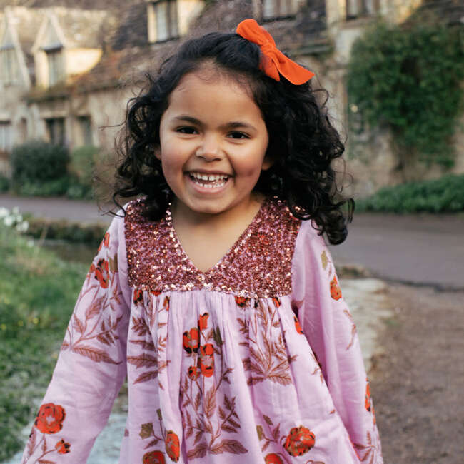 Girls Courtney Dress, Lavender Poppy - Dresses - 2