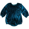 Baby Girls Velour Quinn Bubble, Midnight Blue - Onesies - 1 - thumbnail