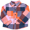 Boys Jack Shirt, Navy Orange Check - Shirts - 1 - thumbnail