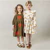 Girls Brooke Dress, Dark Olive Embroidery - Dresses - 2