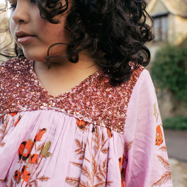 Girls Courtney Dress, Lavender Poppy - Dresses - 4
