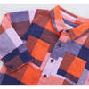 Boys Jack Shirt, Navy Orange Check - Shirts - 2