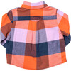 Boys Jack Shirt, Navy Orange Check - Shirts - 4
