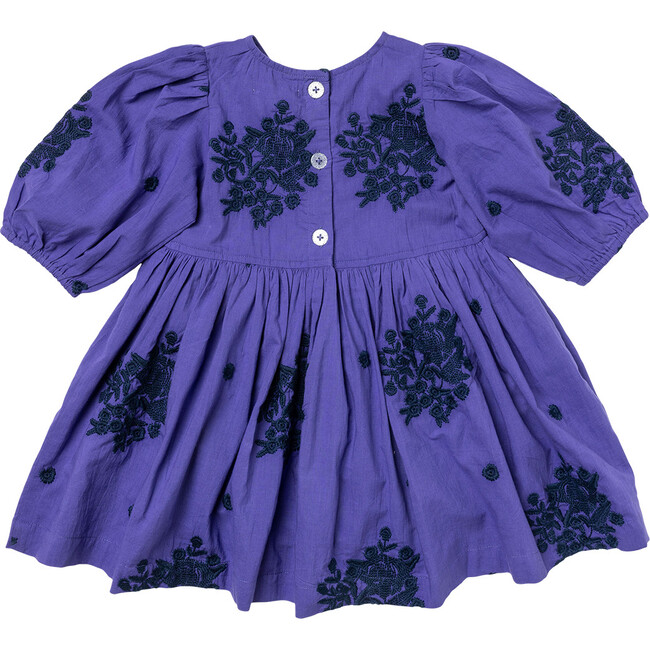 Girls Brooke Dress, Royal Purple Embroidery - Dresses - 6