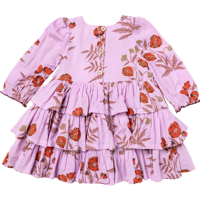 Girls Fleur Dress, Lavender Poppy - Dresses - 6