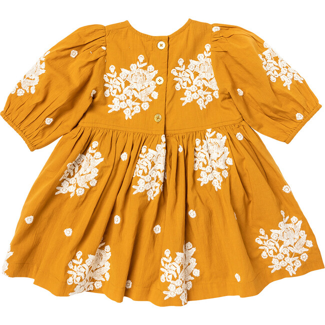 Girls Brooke Dress, Inca Gold Embroidery - Dresses - 6
