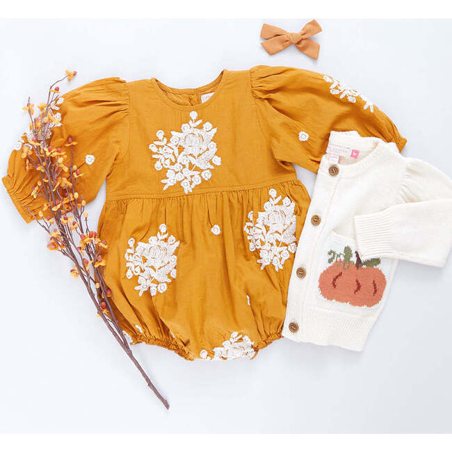 Baby Girls Pocket Sweater, Pumpkin - Sweaters - 5