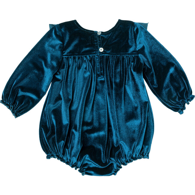 Baby Girls Velour Quinn Bubble, Midnight Blue - Onesies - 6