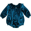 Baby Girls Velour Quinn Bubble, Midnight Blue - Onesies - 6