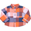 Baby Boys Jack Shirt, Navy Orange Check - Shirts - 1 - thumbnail