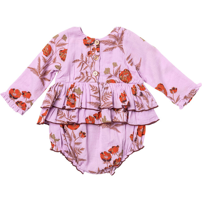 Baby Girls Heidi Bubble, Lavender Poppy - Onesies - 5