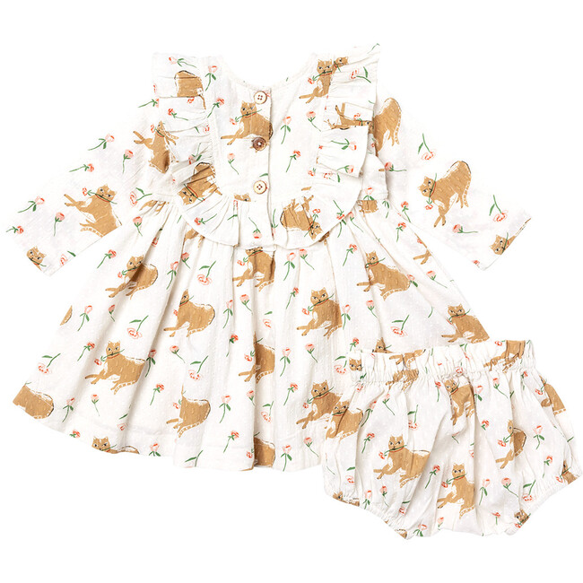 Baby Girls Michaela Dress Set, Cats N' Roses - Dresses - 5