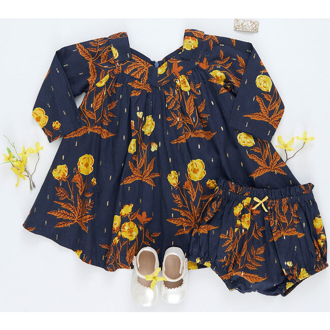 Baby Girls Frida Dress Set, Navy Poppy - Dresses - 5
