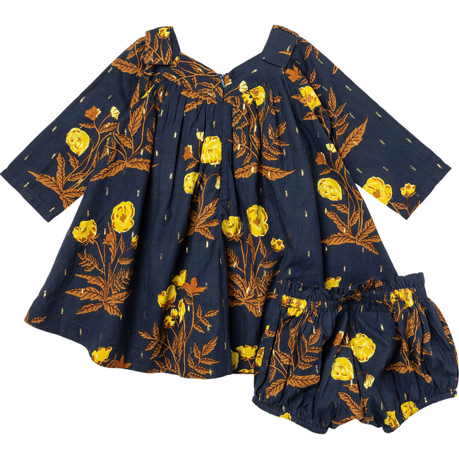 Baby Girls Frida Dress Set, Navy Poppy - Dresses - 6