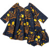 Baby Girls Frida Dress Set, Navy Poppy - Dresses - 6