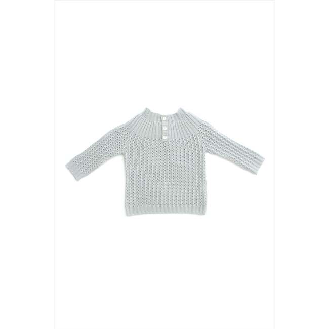 Cashmere Yoke Pullover Sweater, Dove Gray