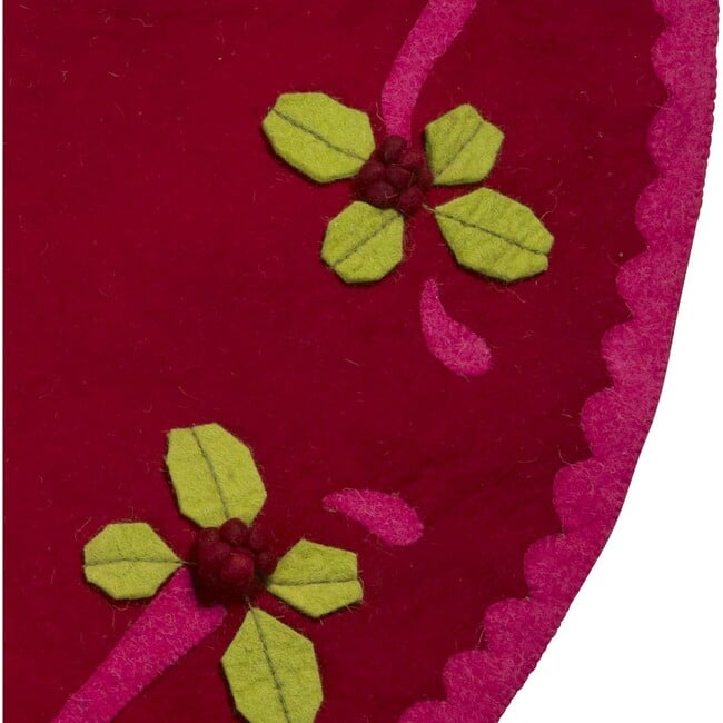 Felt Berries Tree Skirt, Red - Tree Skirts - 3