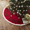 Handmade Christmas Tree Skirt in Felt - Sleigh and Reindeer on Red - 60" - Tree Skirts - 2