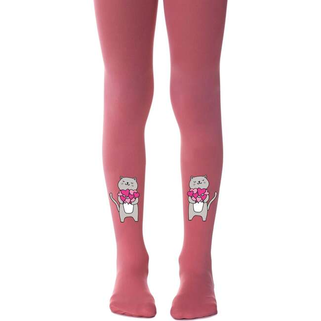 Mr. Whiskerson Girls Tights, Pink