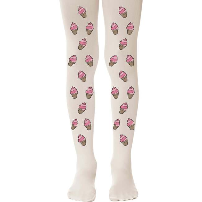 Swirl It Girls Tights, Cream