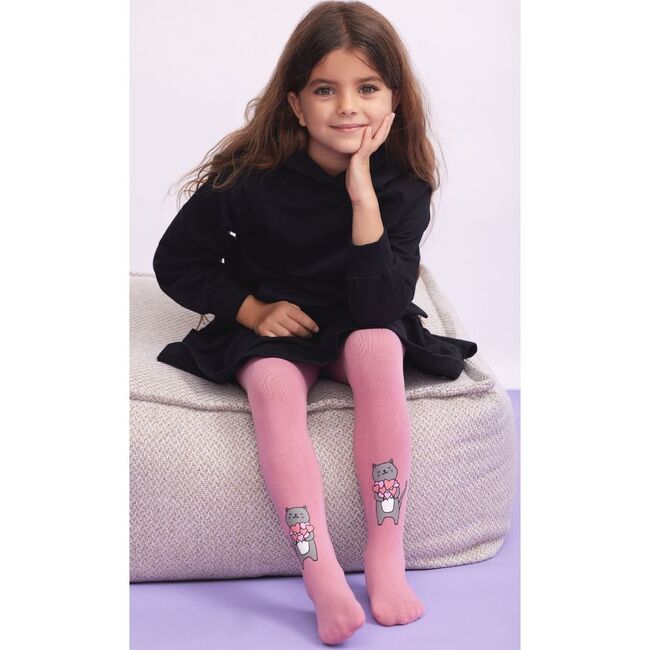 Mr. Whiskerson Girls Tights, Pink - Tights - 2