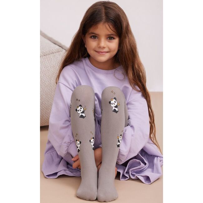 Bear Hug Girls Tights, Grey - Tights - 2