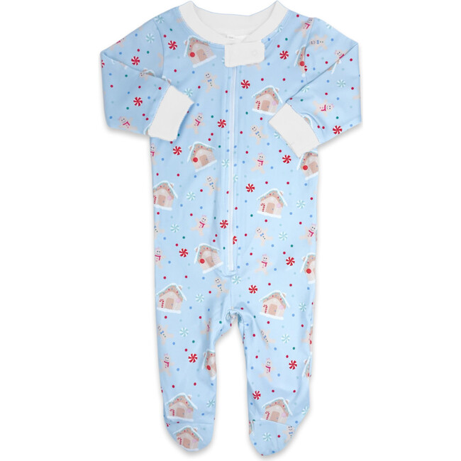 Once Upon A Time Gingerbread Print Footie, Blue