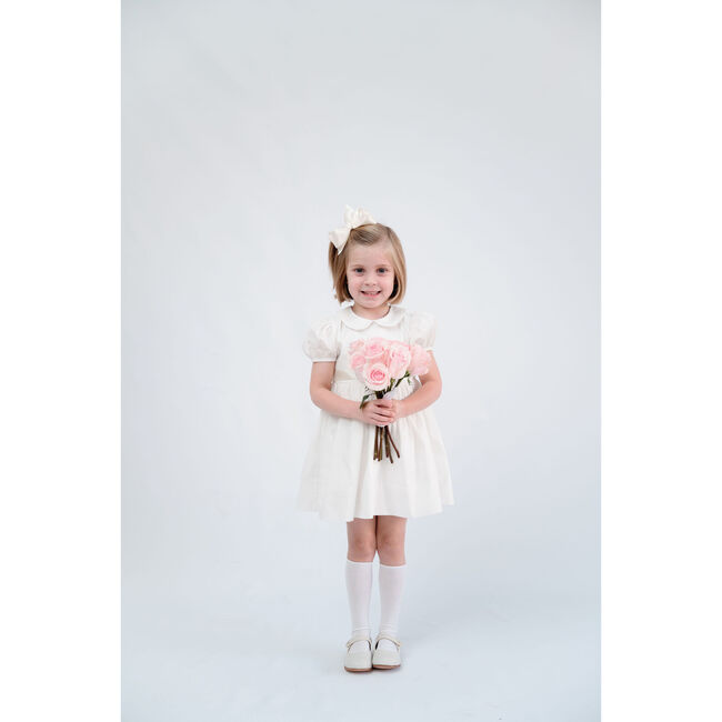 Patty Woven Peterpan Collar Dress, Cream - Dresses - 3
