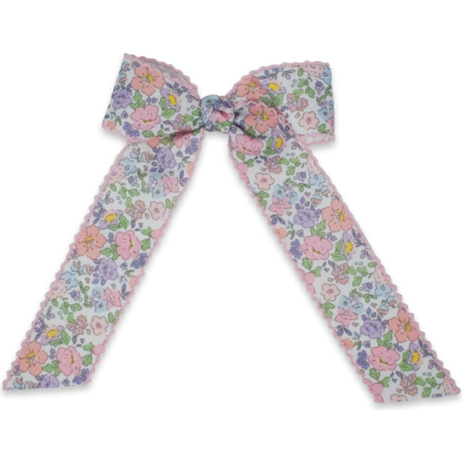 Lola Ditsy Floral Print Long Bow, Multicolors