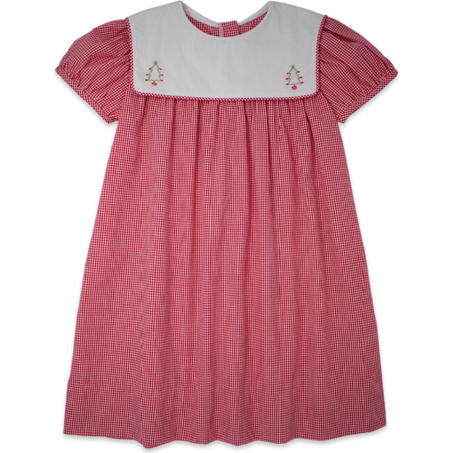 Hope Chest Tree Embroidered Minigingham Dress, Red