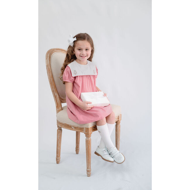 Hope Chest Tree Embroidered Minigingham Dress, Red - Dresses - 3