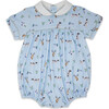 Covington Hunter Print Peterpan Collar Bubble, Blue - Onesies - 1 - thumbnail