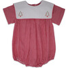 Christian Tree Embroidered Minigingham Bubble, Red - Onesies - 1 - thumbnail