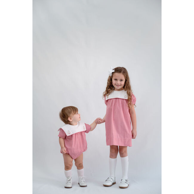Hope Chest Tree Embroidered Minigingham Dress, Red - Dresses - 4