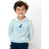 Cozy Up Pumpkin Applique Long Sleeve Sweater, Blue - Sweaters - 2