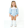 Hope Chest Long Sleeve Minigingham Bubble, Blue - Onesies - 2