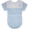 Christian Batiste Embroidered Button On Bubble, Blue - Onesies - 1 - thumbnail