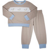 Bayou Duck Applique Sweatshirt & Sweatpant Play Set, Tan - Mixed Apparel Set - 1 - thumbnail