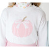 Cozy Up Pumpkin Applique Long Sleeve Sweater, White - Sweaters - 2