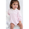 Charleston Long Sleeve Minigingham Bubble, Pink - Onesies - 2