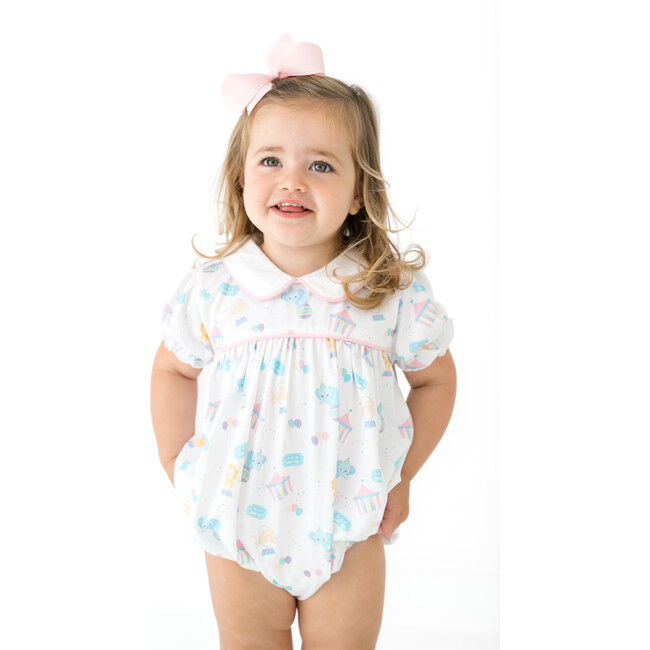 Charleston Circus Print Peterpan Collar Bubble, Multicolors - Onesies - 2