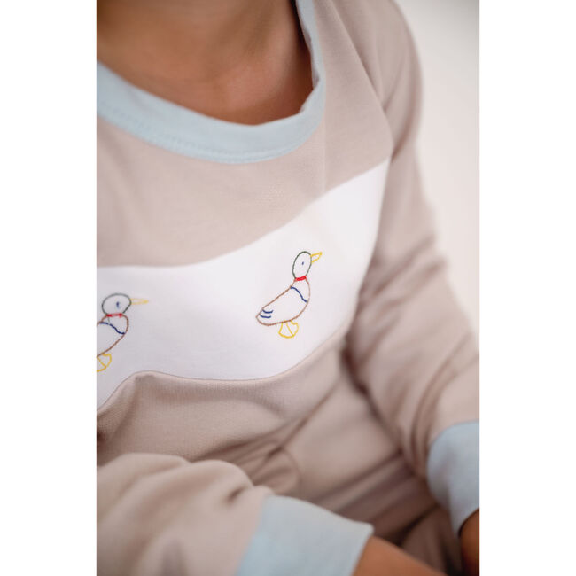 Bayou Duck Applique Sweatshirt & Sweatpant Play Set, Tan - Mixed Apparel Set - 3
