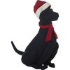 Christmas Tree Topper in Hand Felted Wool, Black Lab with Santa Hat - Tree Toppers - 4