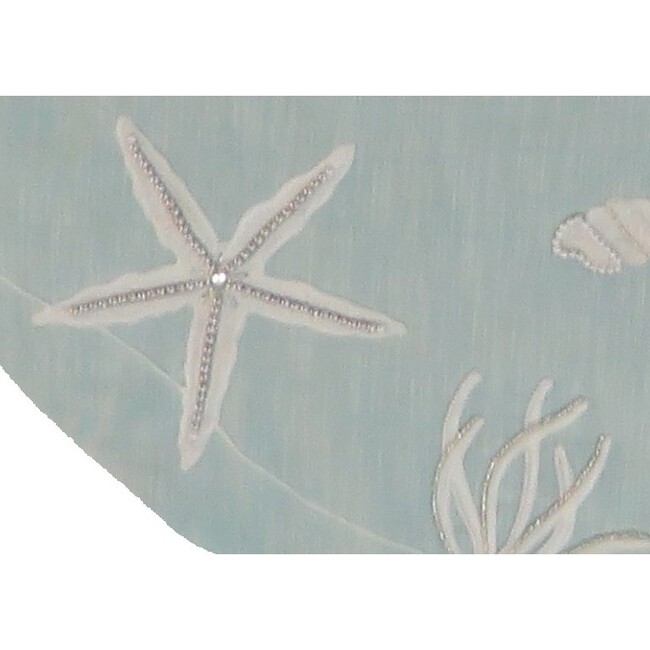 Christmas Tree Skirt, Seashells on Light Blue Cotton - Tree Skirts - 4