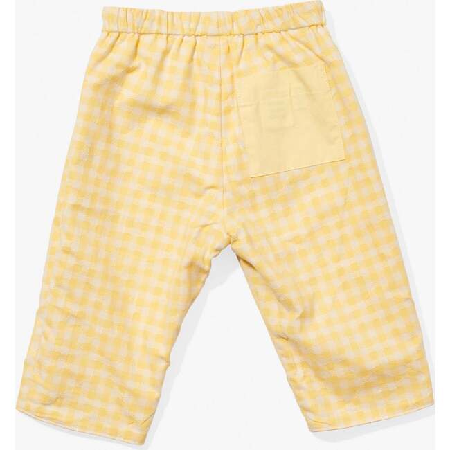 Reversible Baby Pant, Yellow Check - Pants - 3