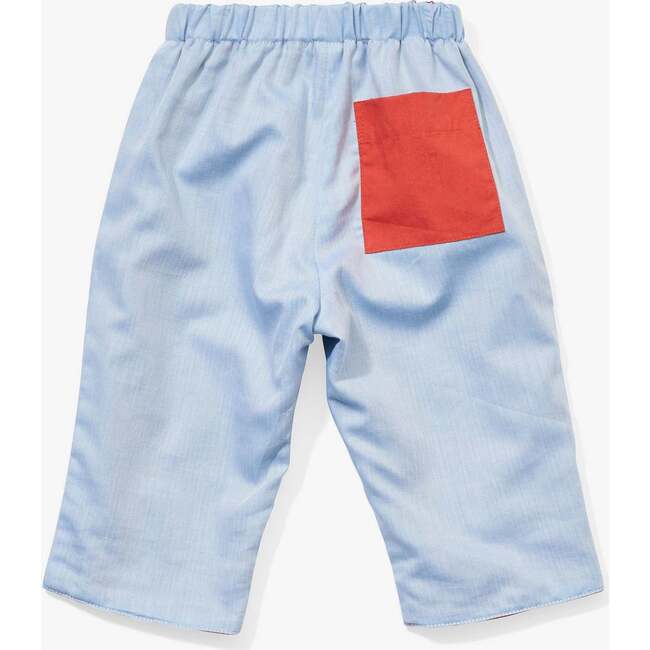 Reversible Baby Pant, Light Blue - Pants - 3